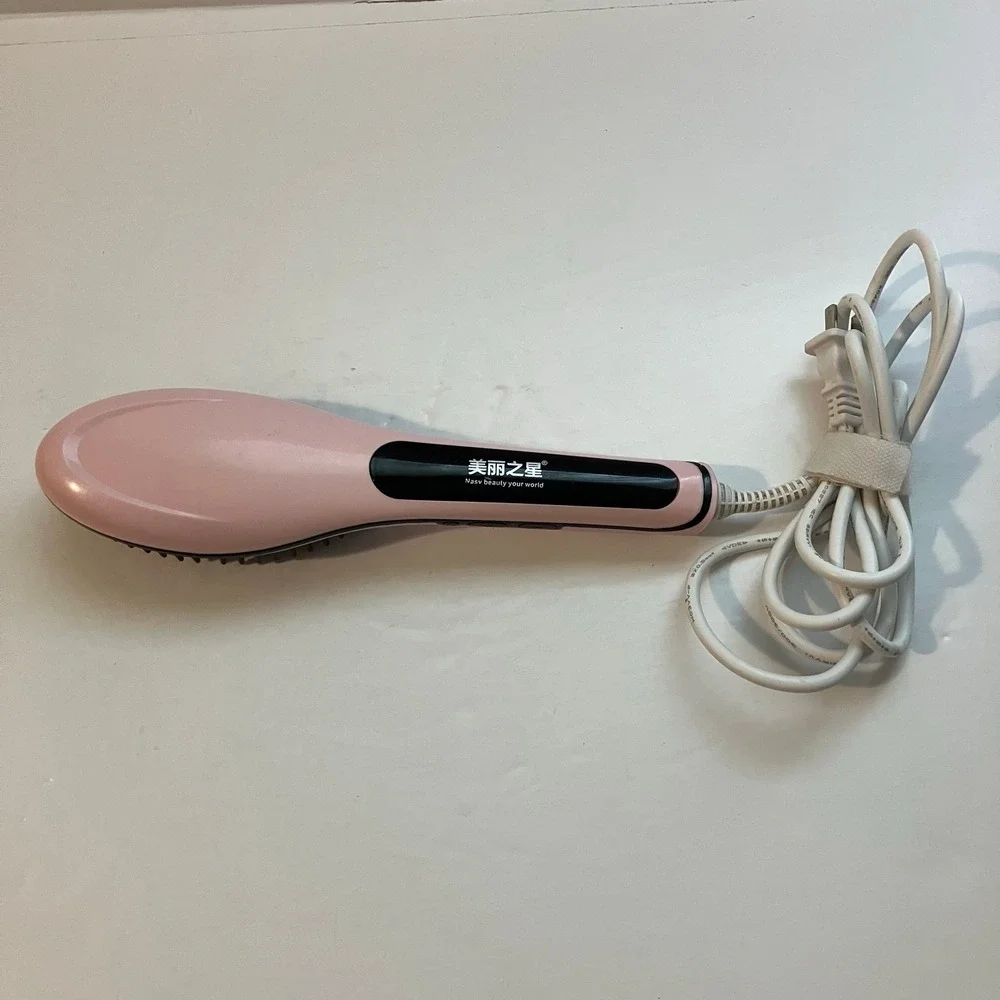 NASV Hair Straightener Brush ceramic Heating‎ Hair Straightening irons brush